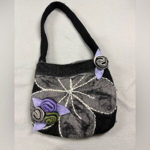 Anthropologie Rising Tide Felted Wool Boho Artisan Handbag